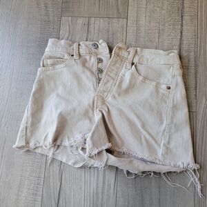 Old Navy Raw Hem Cream Jean Shorts